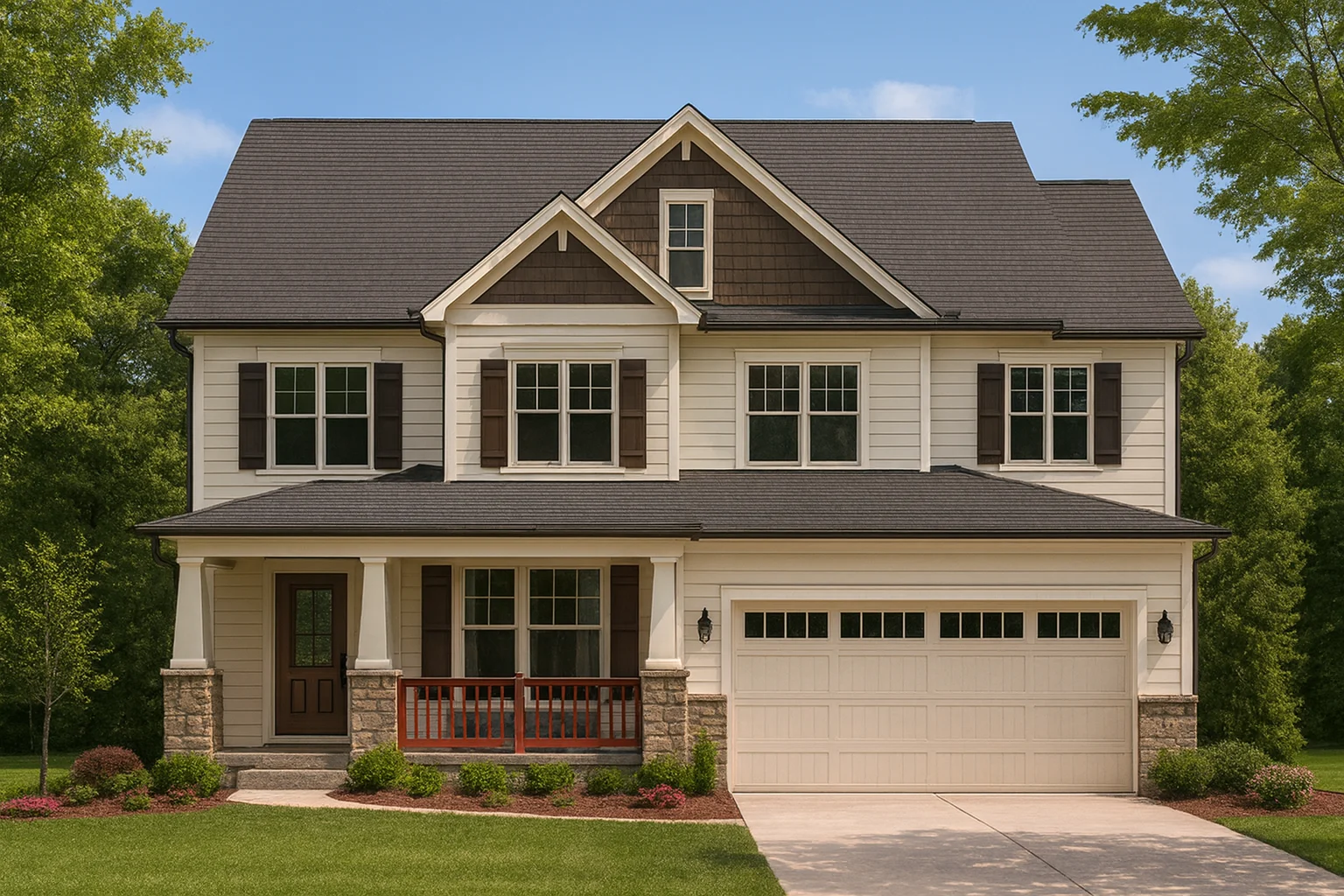 Custom Craftsman Home Plan with 4 Beds and CAD Blueprint Designs