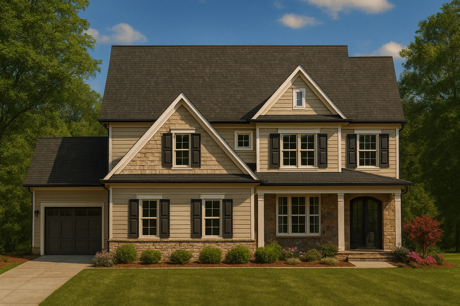 European House Plans 9 Custom 2-Story Home Plan with Office, Porches & CAD Blueprints