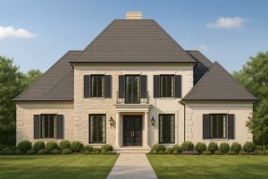 Luxury French Country House Plan with 4 Bedrooms and Elegant CAD Designs