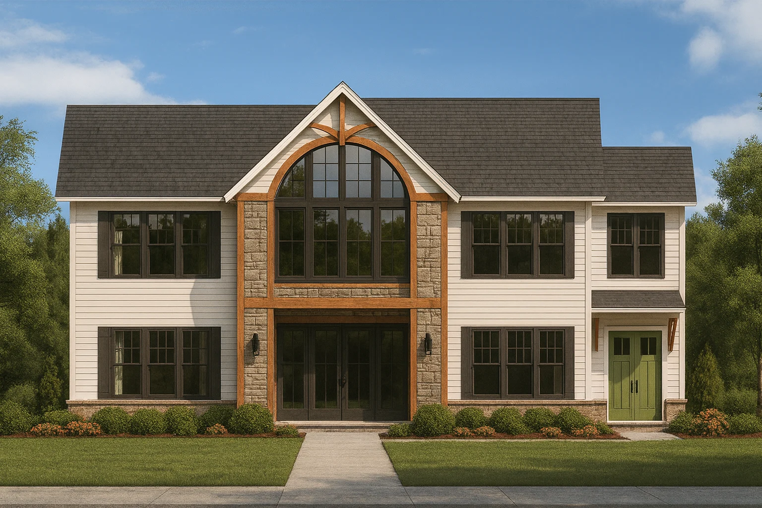 Custom Craftsman Home Plan with 2 Stories & CAD Designs