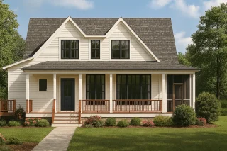 House Plans with Balcony or Deck 12 Architectural Home Design Blueprint with 2 Floors and CAD