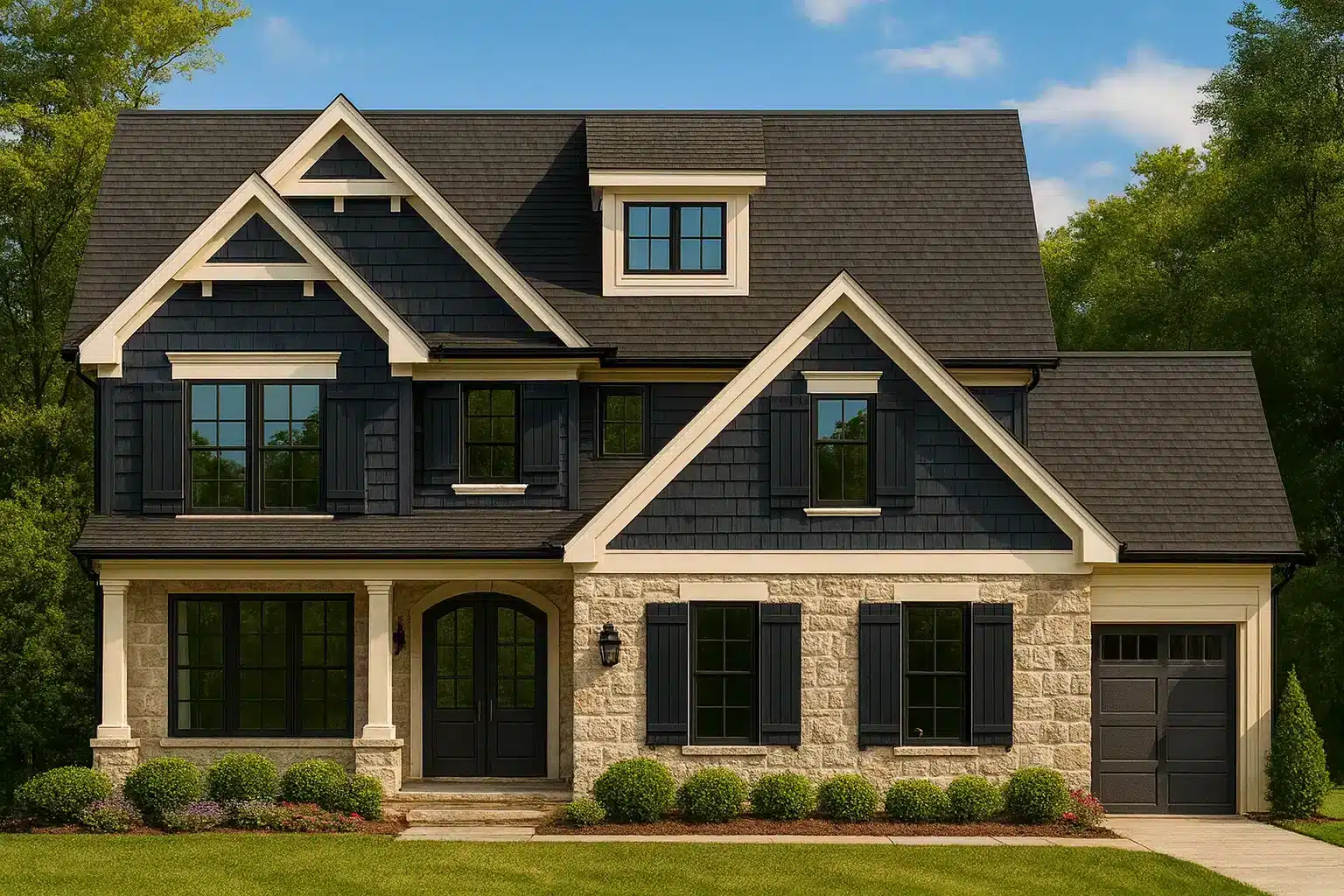 Country Farmhouse Plans 1 Craftsman Home Plan with 2 Floors, Garage, and Bonus Room