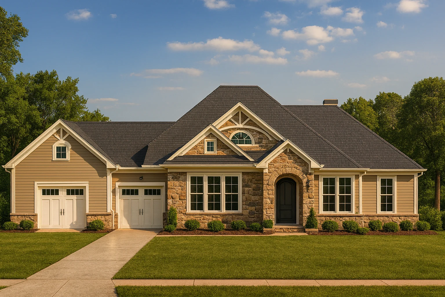 Modern Craftsman Home Plan with Spacious Floor Design and CAD Blueprint