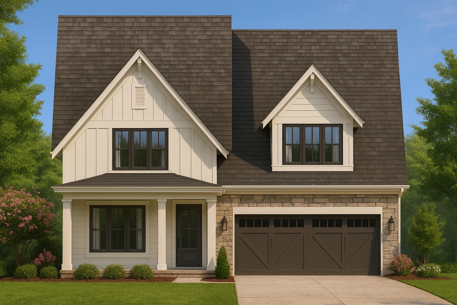 Timeless 2-Story House Plan with Vaulted Ceilings and Bonus Room