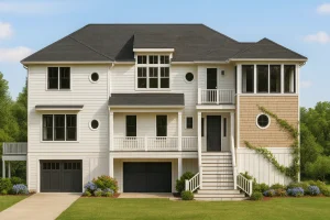 Beach Home Plan with 4 Bedrooms, 3 Floors & Architectural Designs