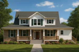 Charming Coastal House Plan with 2 Floors and CAD Designs