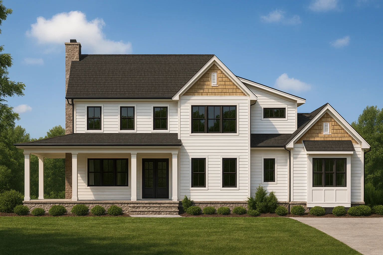 Craftsman Home Plan with 2 Floors and 4 Bedrooms - CAD Designs