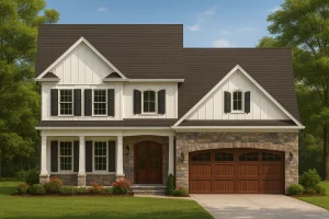 Elegant 2-Story House Plan with Spacious Floor Plan & Architectural Designs