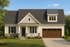 Craftsman Home Floor Plan with 4 Bedrooms & 2-Car Garage