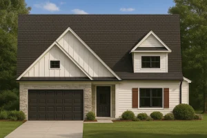 Modern Craftsman Floor Plan with 4 Bedrooms and Garage