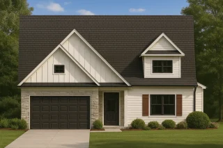 Modern Craftsman Floor Plan with 4 Bedrooms and Garage