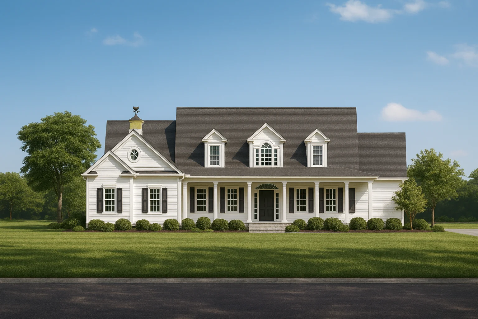 Elegant Colonial House Plan with CAD Blueprints and 3-Bedroom Comfort