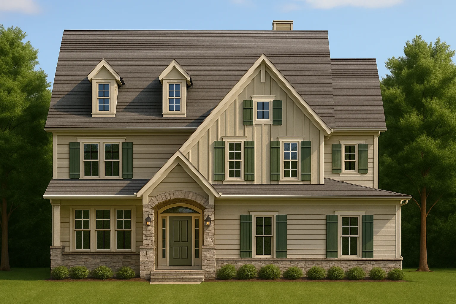 Versatile 2-Story House Plan with Craftsman Charm & Bonus Features