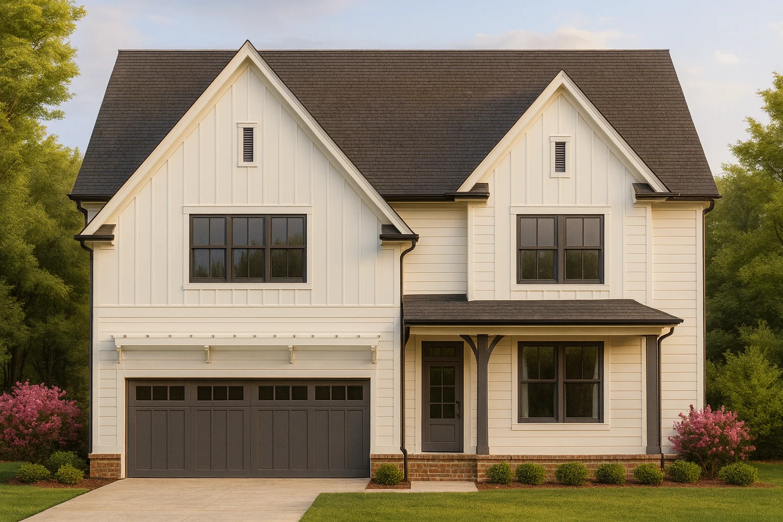 Modern Craftsman Home Plan with 2 Floors & Detailed Blueprint