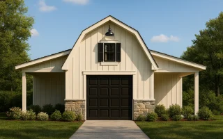 Plan  20-1537 - Aster Fork Cottage |  BARN Garage-Modern Farmhouse - 0-Bed, 0-Bath, 420 SF