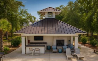 Plan  19-2288 - Brown Walk | Coastal  Pool House - 0-Bed, 2-Bath, 633 SF