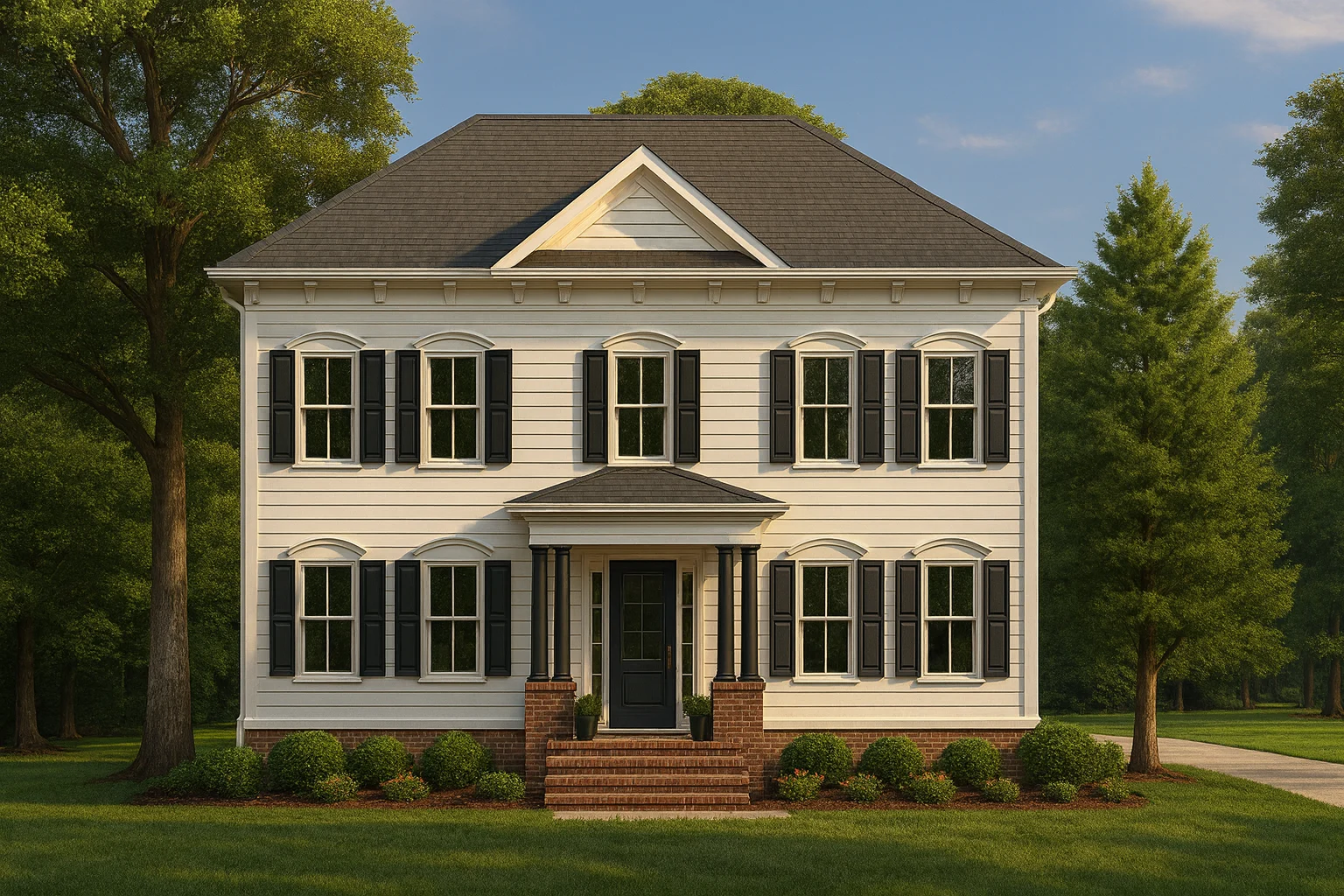 Affordable House Plans 6 11-1693 HOUSE PLAN - Colonial Revival House Plan with 5 Beds, CAD Floor Designs