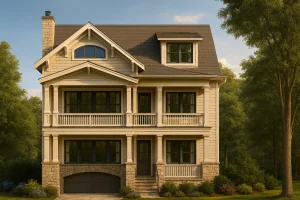 13-1874 HOUSE PLAN - Beach House Plan with 4 Bedrooms and 3 Floors – Full CAD Design