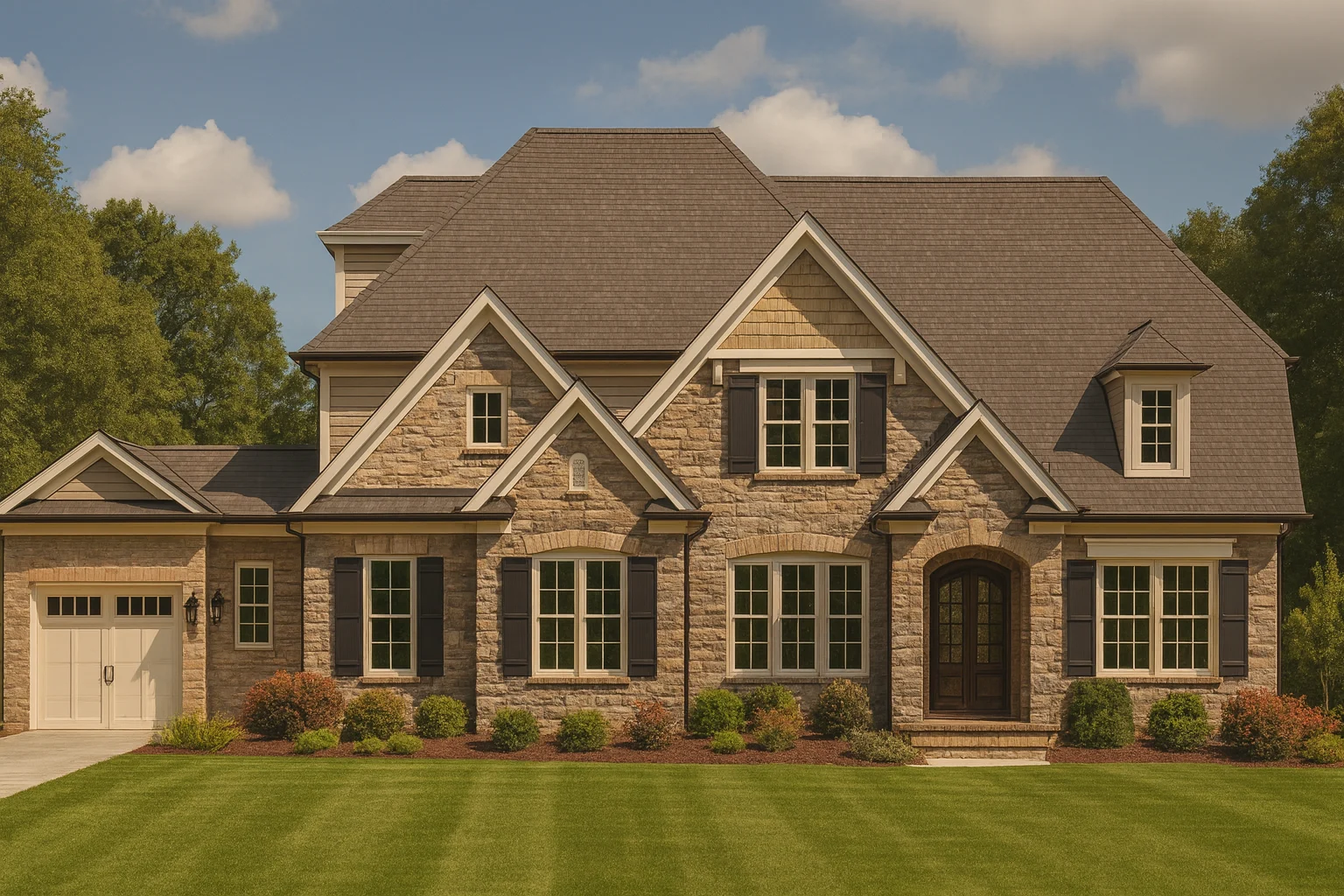 Elegant 3-Story House Floor Plan with French Country & European Style