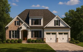 Plan  15-1044 - Aster River Villa |  Traditional Colonial - 4-Bed, 3.5-Bath, 2,648 SF