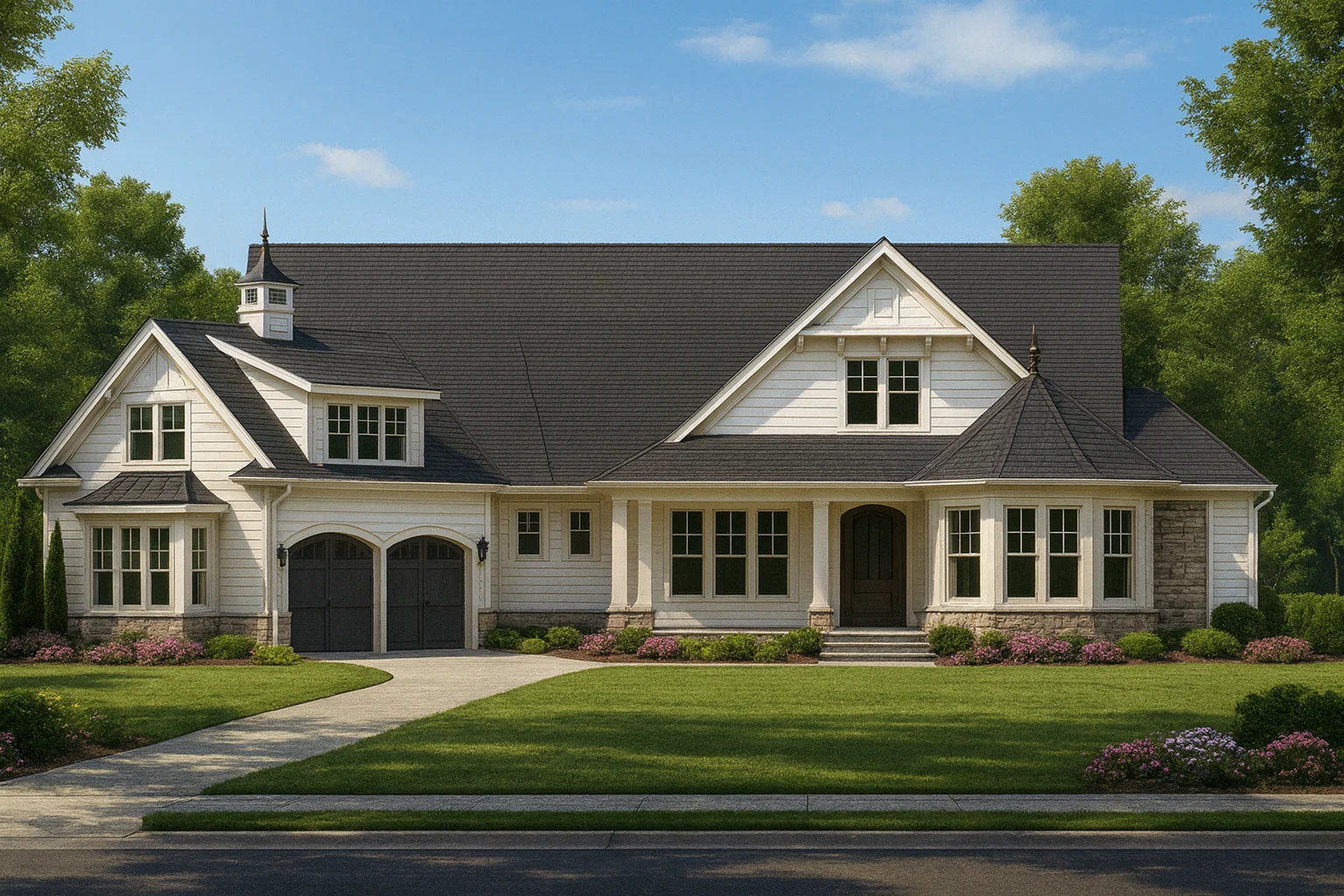 Covered Front Porch House Plans 15 Coastal Craftsman Home Plan 4-Bed, 3-Bath Floor Plan Blueprint