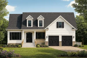 Spacious 1.5-Story House Plan with Craftsman Charm & Open Layout