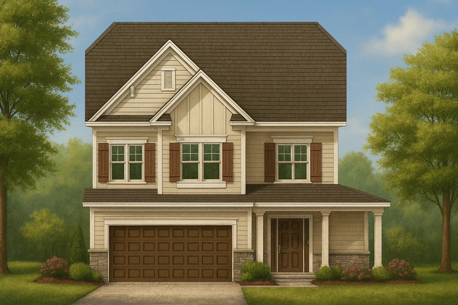 Country Farmhouse Plans 3 Home Plan Floor Blueprint with CAD Designs for 2-Story Layout