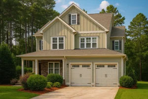 Luxury House Plans 4 Two-story Craftsman house plan with traditional farmhouse design, front porch, and attached garage