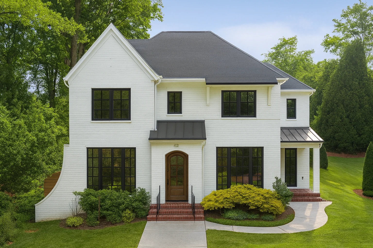 3-floor custom house plan with 4,400 heated sq. ft., 6 bedrooms, 4.5 bathrooms