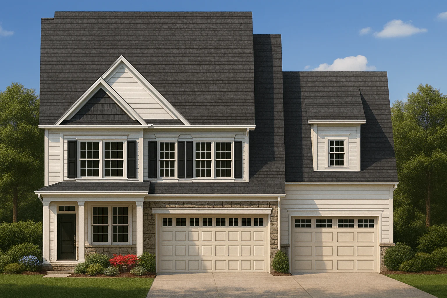 Expansive Colonial Farmhouse House Plan with 3 Floors