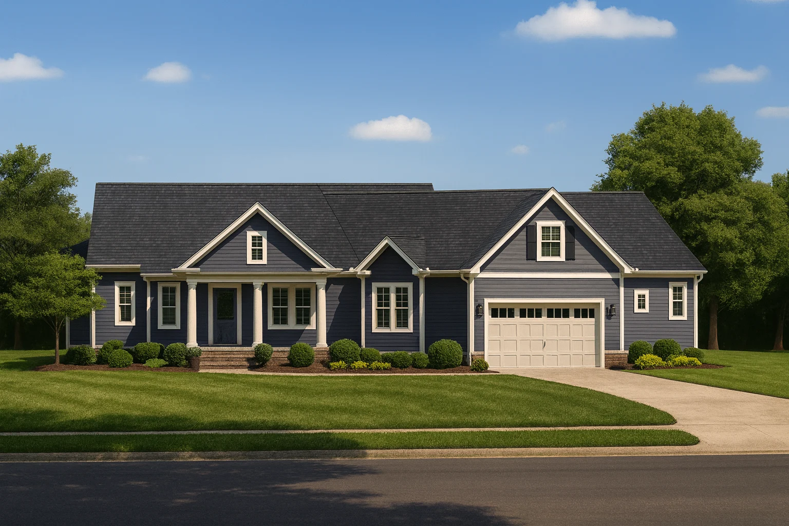 Modern Craftsman Home Plan with Spacious Floor Designs and CAD Blueprint