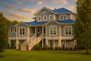 Custom Coastal Home Plan with 2 Stories, 5 Bedrooms & Luxury Features