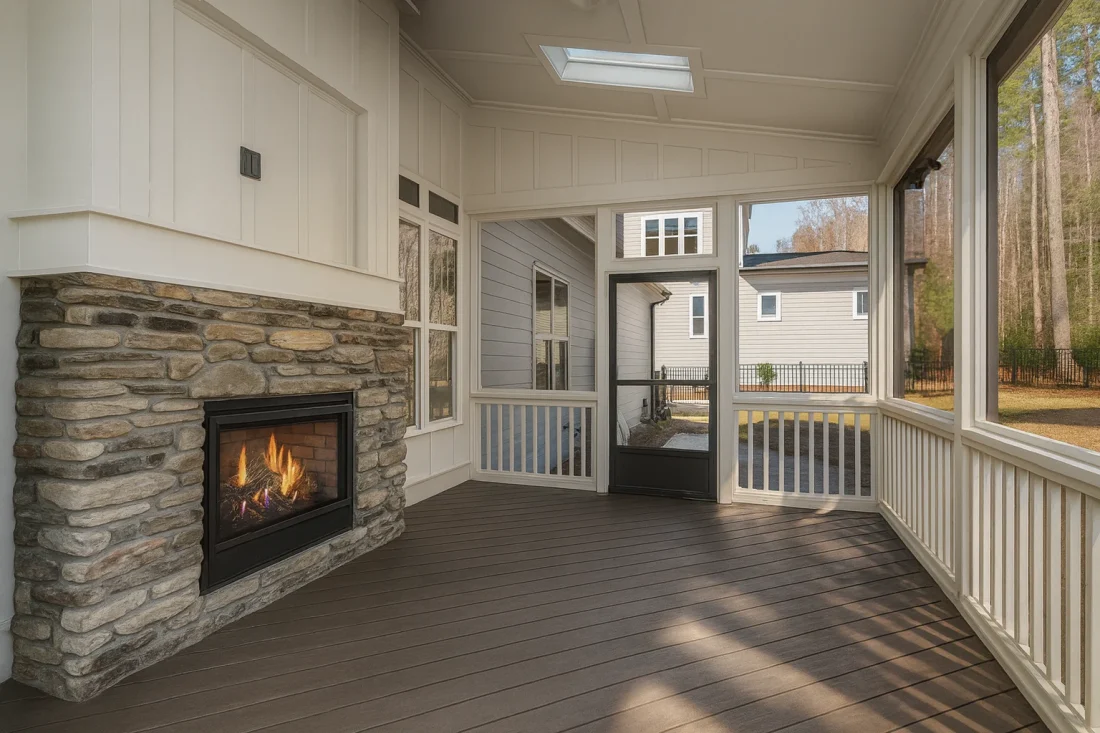 Modern Farmhouse home with white brick exterior, gable roof, and transitional architectural design