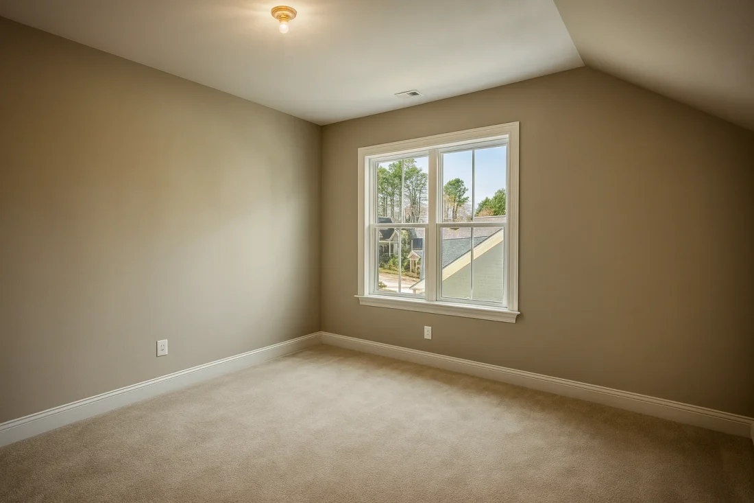 Modern Farmhouse home with white brick exterior, gable roof, and transitional architectural design
