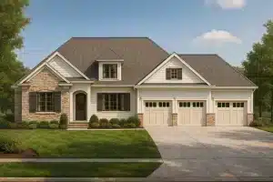 Versatile 1.5-Story House Plan with Craftsman Design & 4 Bedrooms