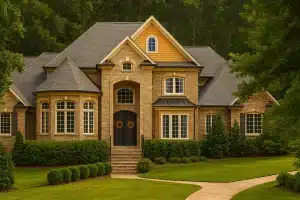 Luxury 2-Story House Plan with Vaulted Ceilings, Wine Room & CAD Blueprints