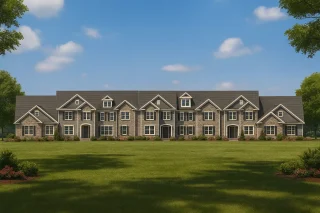 7-Unit Townhome Floor Plan with Vaulted Ceilings and CAD Designs