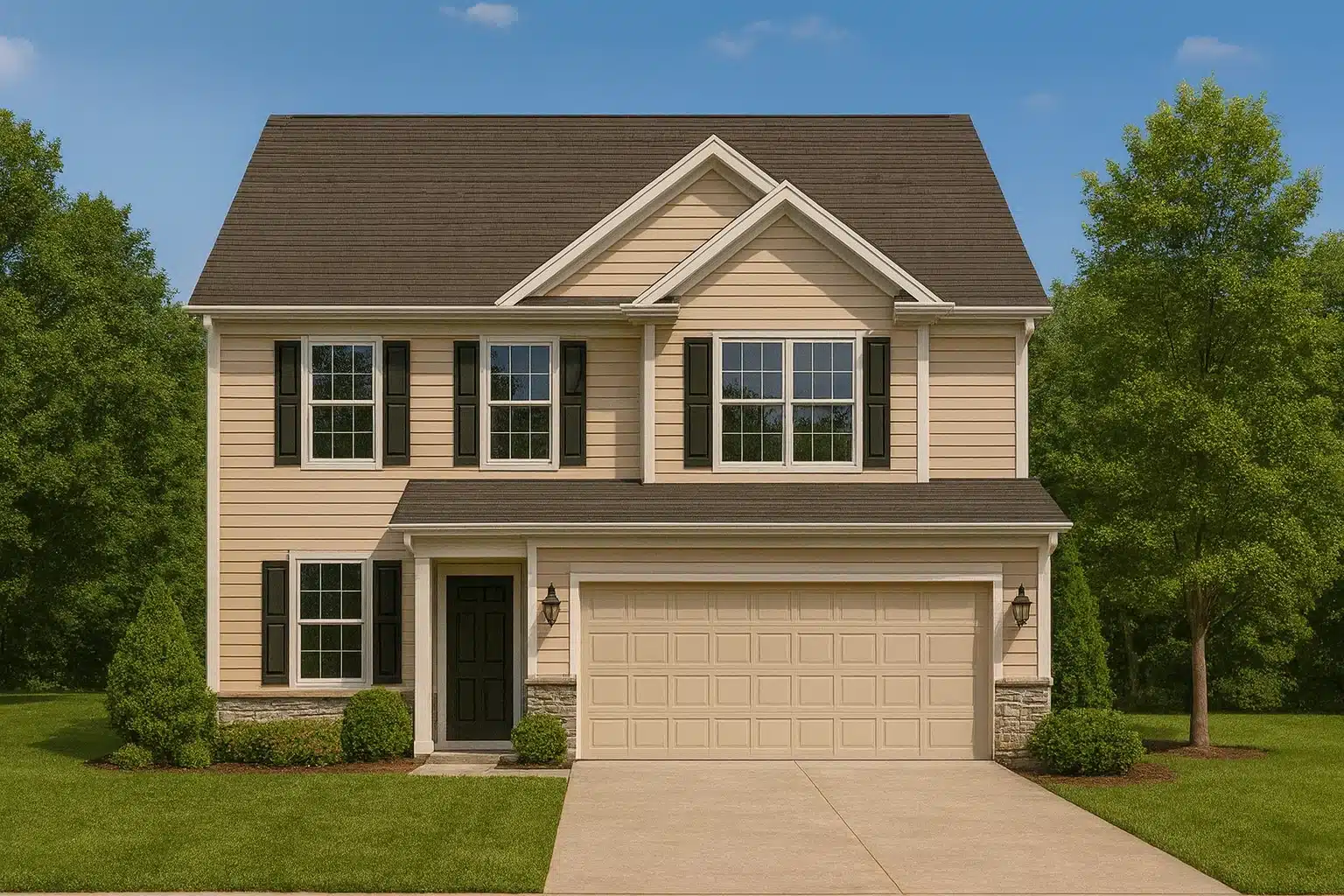 2-Story House Plan with CAD Blueprint and Vaulted Ceilings