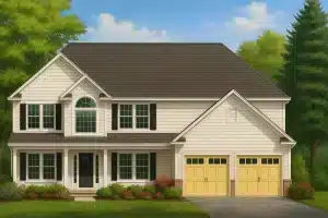 Modern Colonial Home Plan with CAD Designs and Blueprints
