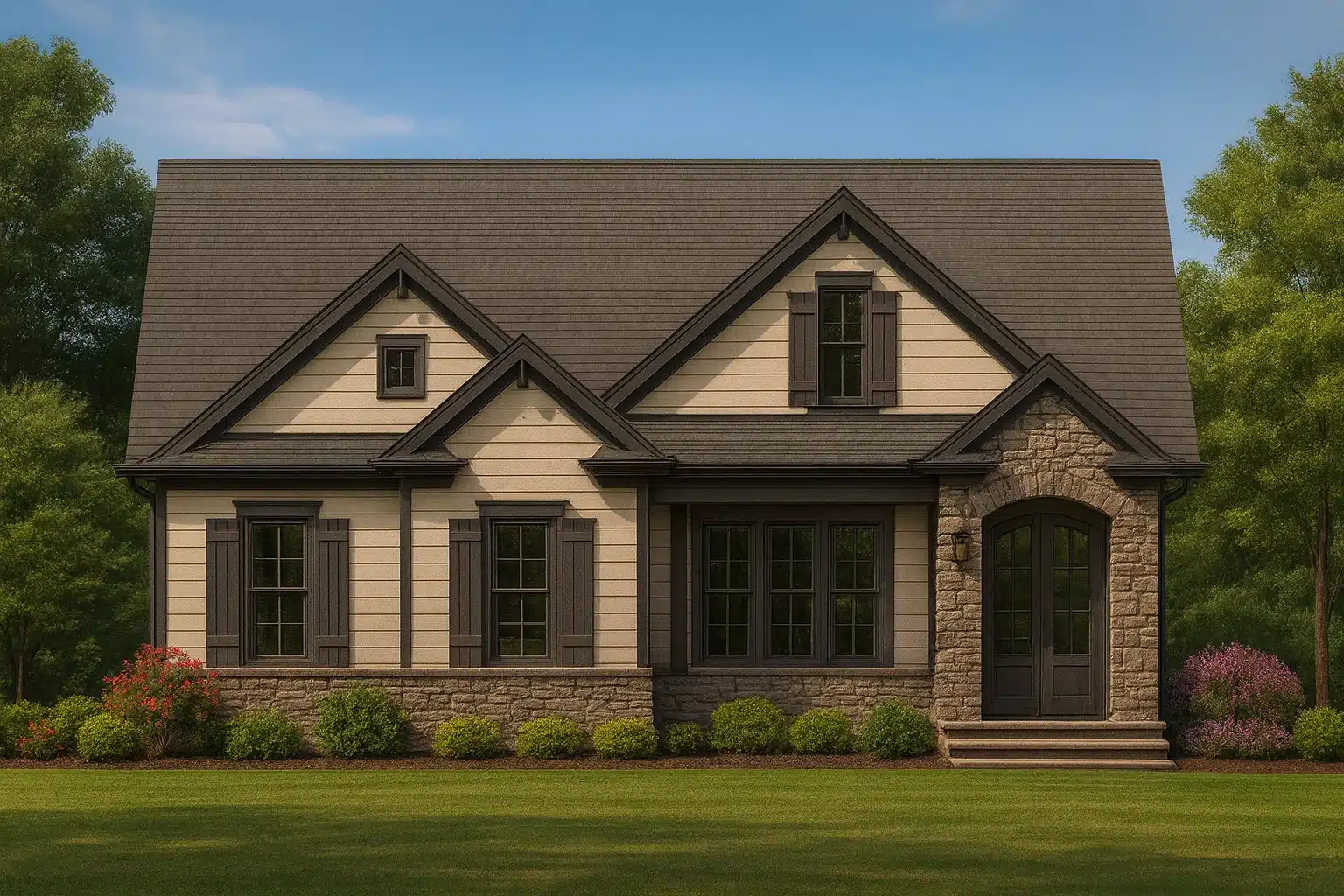 Traditional Craftsman Home Plan with 4 Bedrooms, Bonus Room & CAD Blueprints