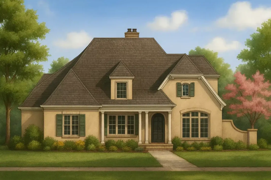 Elegant Home Plan with 2-Story Design,CAD Architecture & Features