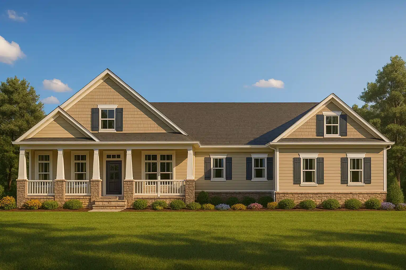 Craftsman Ranch House Plan - 4-Bed, 3-Bath, 2,450 SF