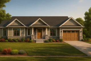 Craftsman Ranch Home Plan - 3-Bed, 3-Bath, 2449 SF