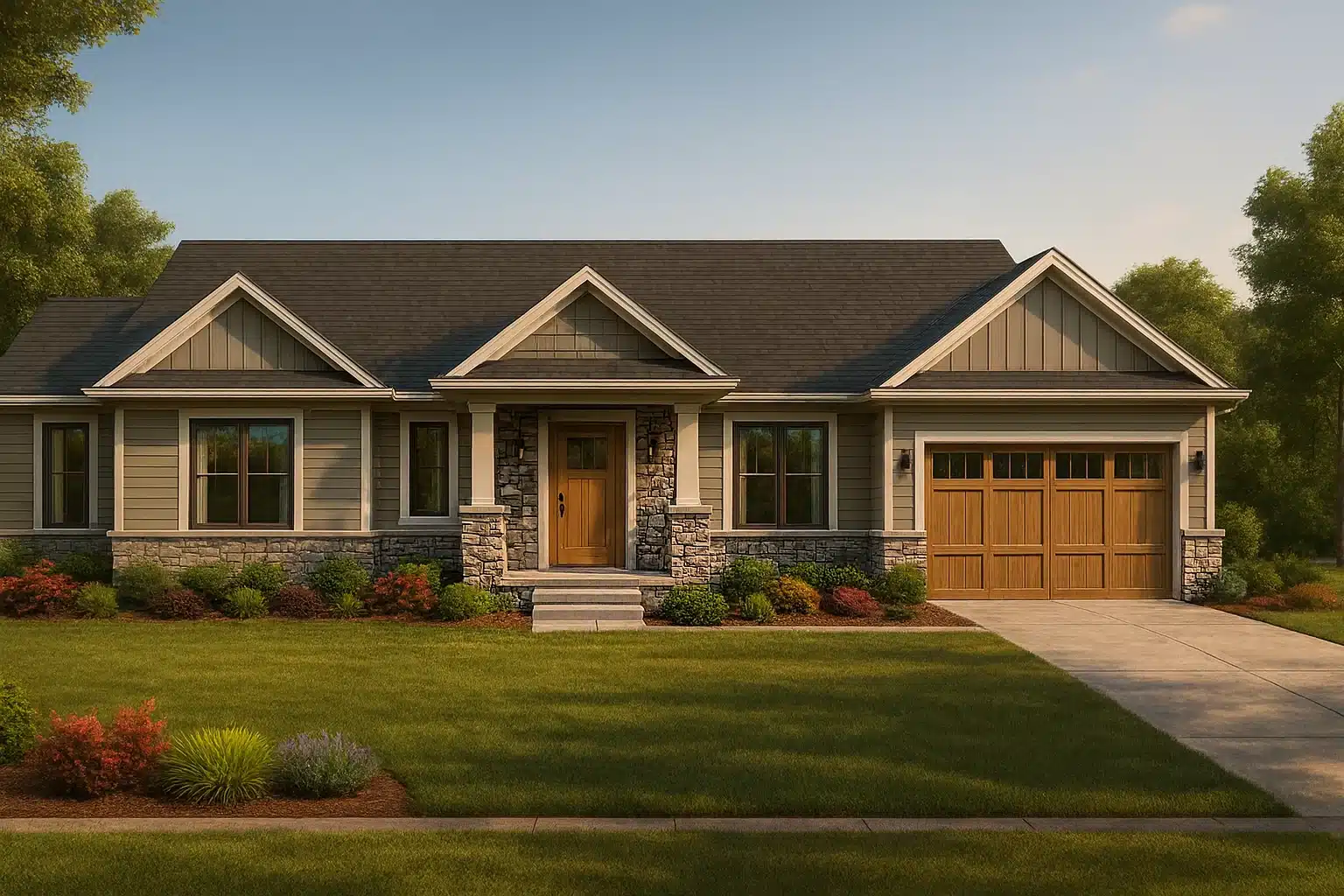 Mid-Size House Plans 13 Craftsman Ranch Home Plan - 3-Bed, 3-Bath, 2449 SF