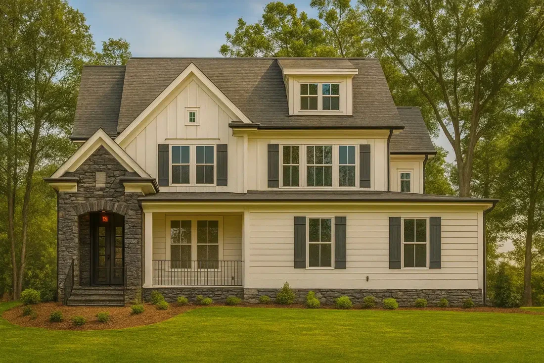 Modern Craftsman 3-Story House Plan with CAD Blueprints