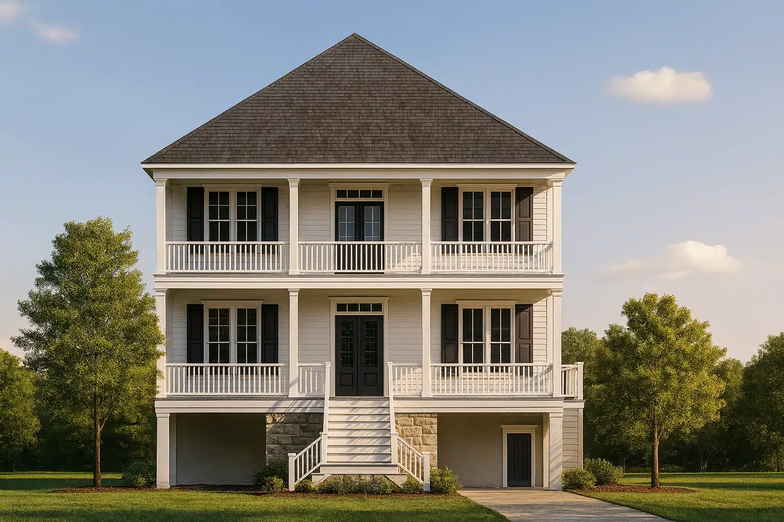 Affordable House Plans 11 coastal house plan featuring 4 bedrooms, 4 baths