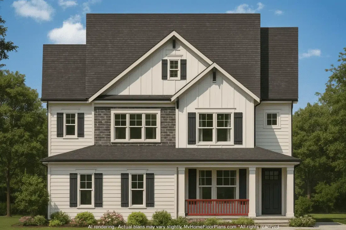 2,395 sq. ft. Craftsman house plan with 4 bedrooms