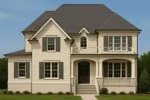 House Plans with Fireplace 5 10-1469 HOUSE PLAN - Traditional 2-Story House Plan with 4 Bedrooms & 3 Baths (Blueprint)