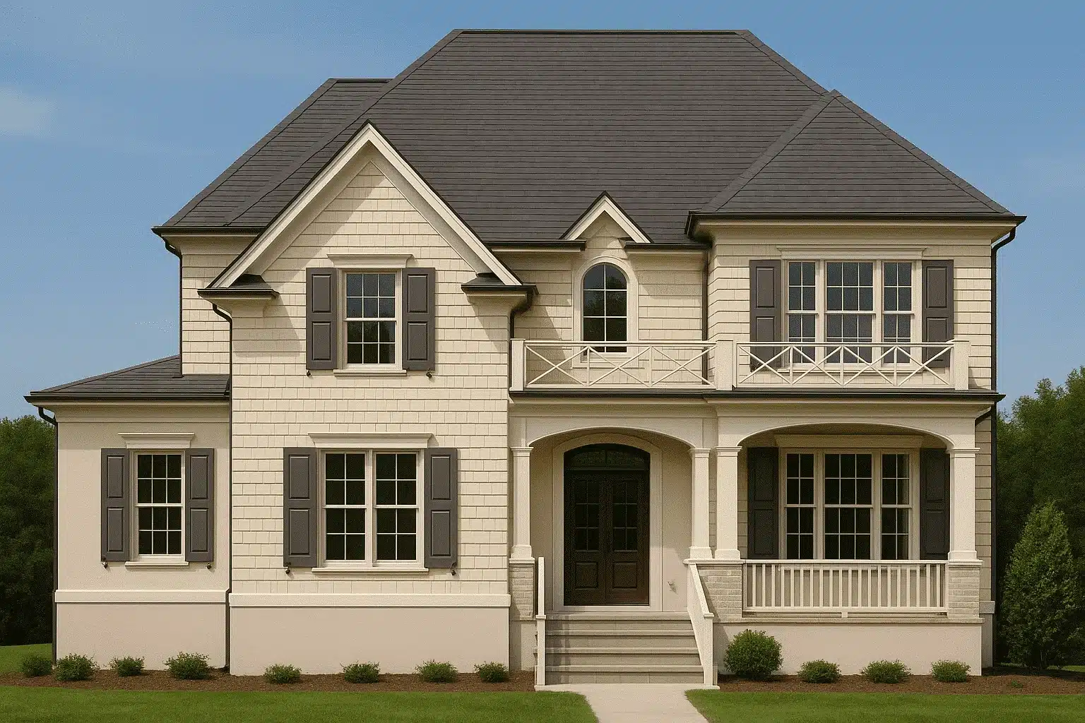 Country Farmhouse Plans 5 10-1469 HOUSE PLAN - Traditional 2-Story House Plan with 4 Bedrooms & 3 Baths (Blueprint)