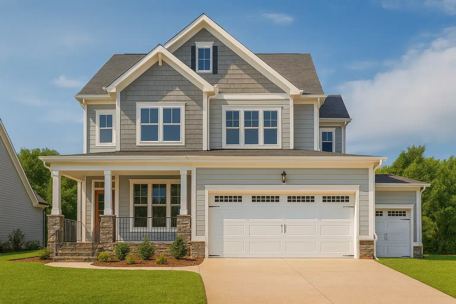 Modern 3-Story Craftsman Home Plan with CAD Blueprints